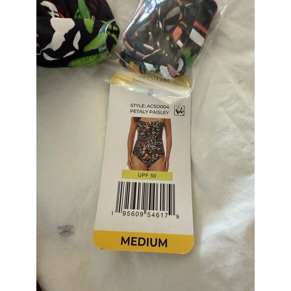 NWT ANNE COLE UPF 50 Petal Paisley Gathered 1 One Piece Swim Bathing Suit Medium - Picture 3 of 6